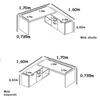 Mesa Branca L 3 Gavetas + 1 Porta Web40 1,70M - 2