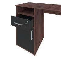 Mesa Para Escritório Escrivaninha Hall A02 Ipê Preto - 5