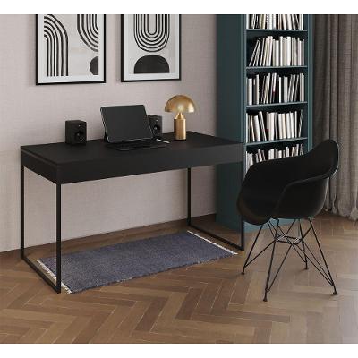 Conjunto Malta Escrivaninha Industrial Ferro 137cm Preto com Poltrona Eames UP Home