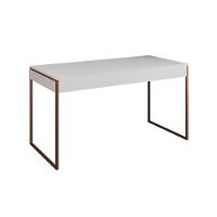 Escrivaninha Industrial Office Estudo Malta Branca 137X53Cm Com 1 Poltrona Preta Base C Cor: Branco - 5