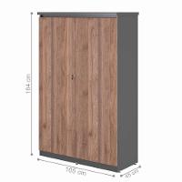 Escrivaninha 1.2 Com Armário Dubai Noce Preto - 2