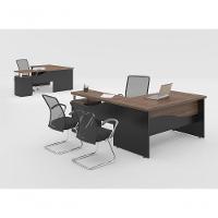 Escrivaninha Em L 4 Gavetas Japao Noce Preto - 2