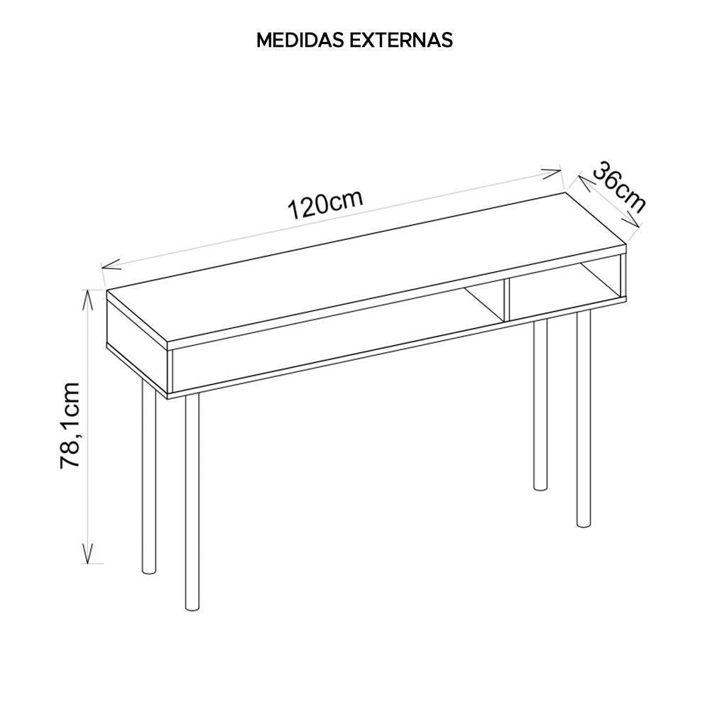 Mesa Para Computador Escrivaninha Marrom Multi Caemmun - 3