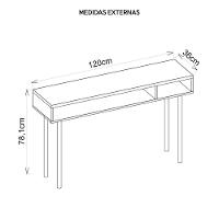 Mesa Para Computador Escrivaninha Marrom Multi Caemmun - 3