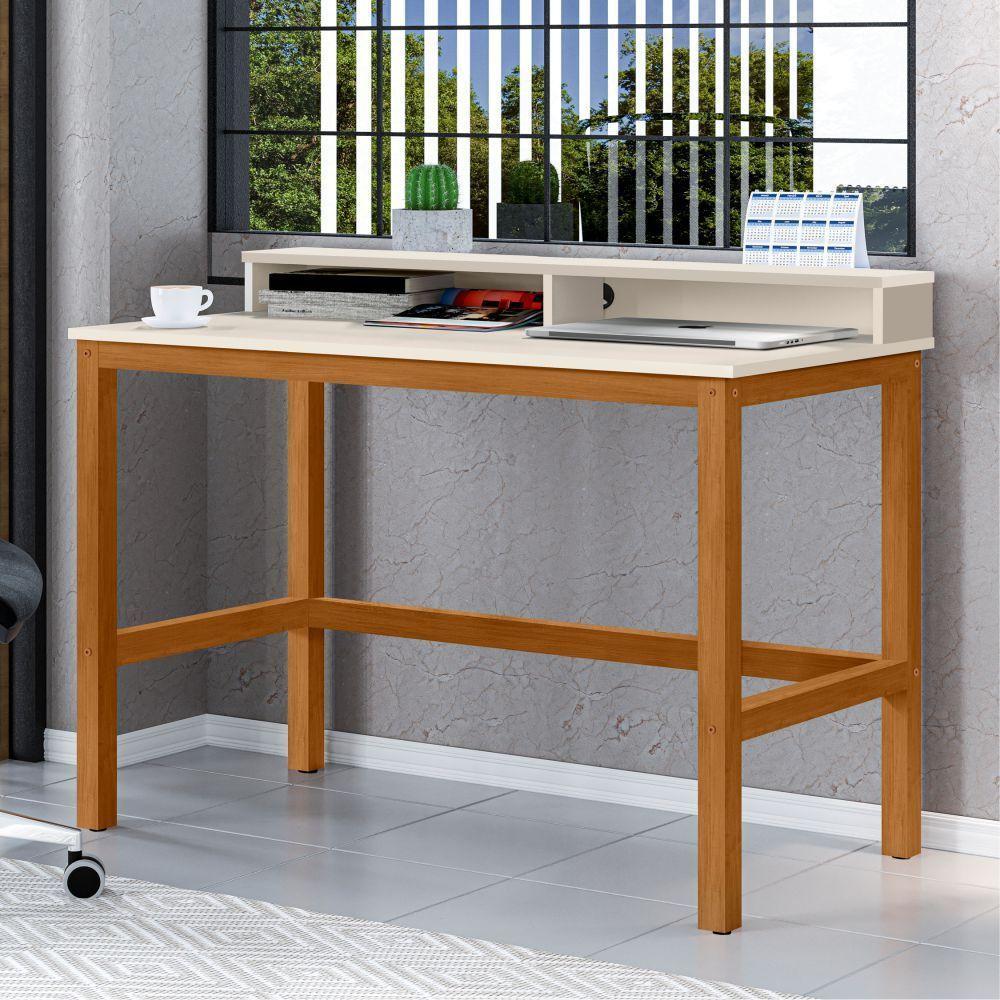 Escrivaninha Vex Com 2 Nichos Off White Nature - 1