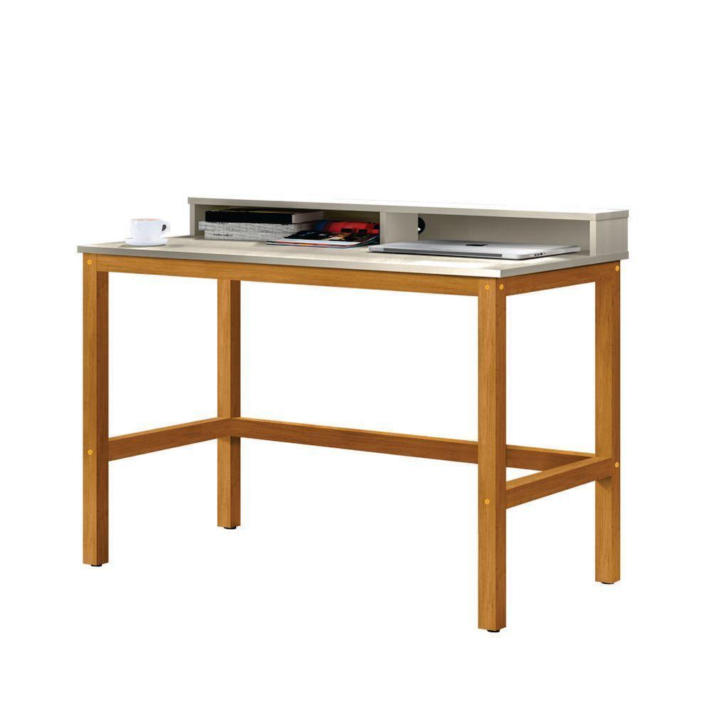 Escrivaninha Vex Com 2 Nichos Off White Nature - 4