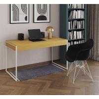Escrivaninha Industrial Office Estudo Malta Canela 137X53Cm Com 1 Poltrona Preta Base F Cor: Canela - 1