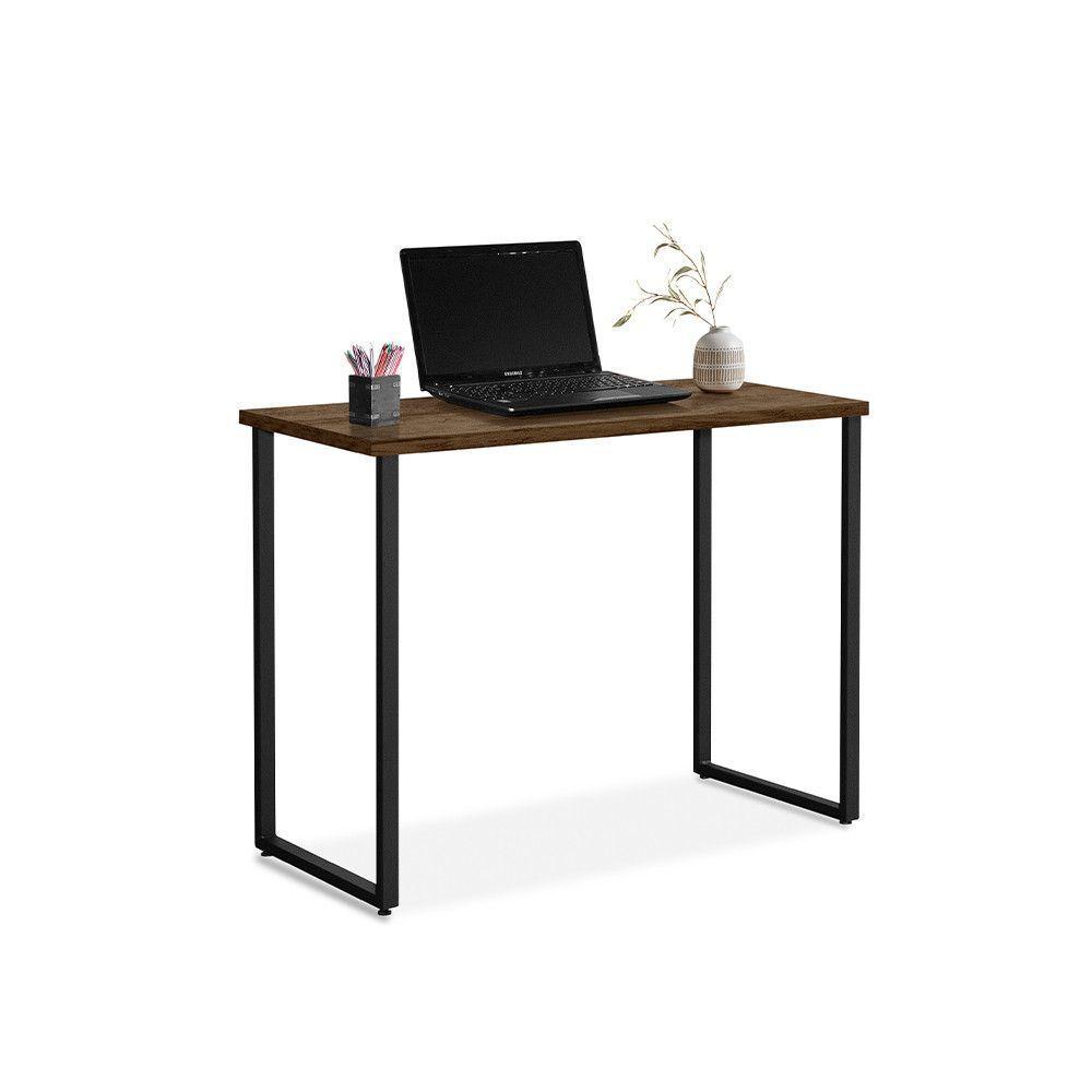 Escrivaninha Office 0,76 Klm Móveis Amadeirado Com Preto - 1