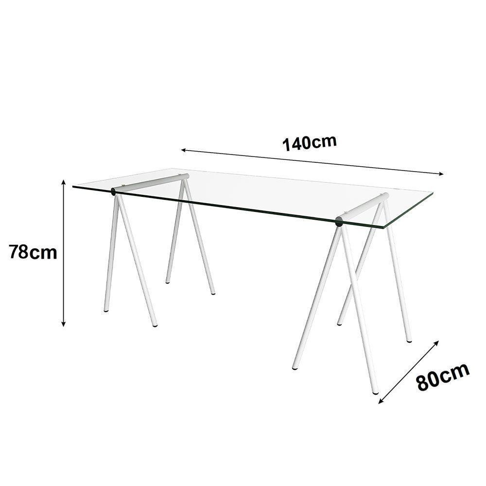 Mesa De Escritório Cavalete Itaim Branco New Green - Branco - 2