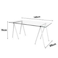 Mesa De Escritório Cavalete Itaim Branco New Green - Branco - 2