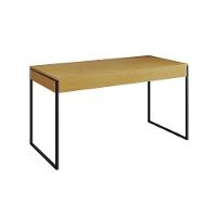 Mesa De Escritório Industrial Canela 137X53Cm Base Ferro Preto Com 1 Cadeira Branca - 5