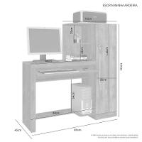 Escrivaninha Com Armário 1 Porta Com Chave Aroeira Jcm Movelaria Cinamomo - 3