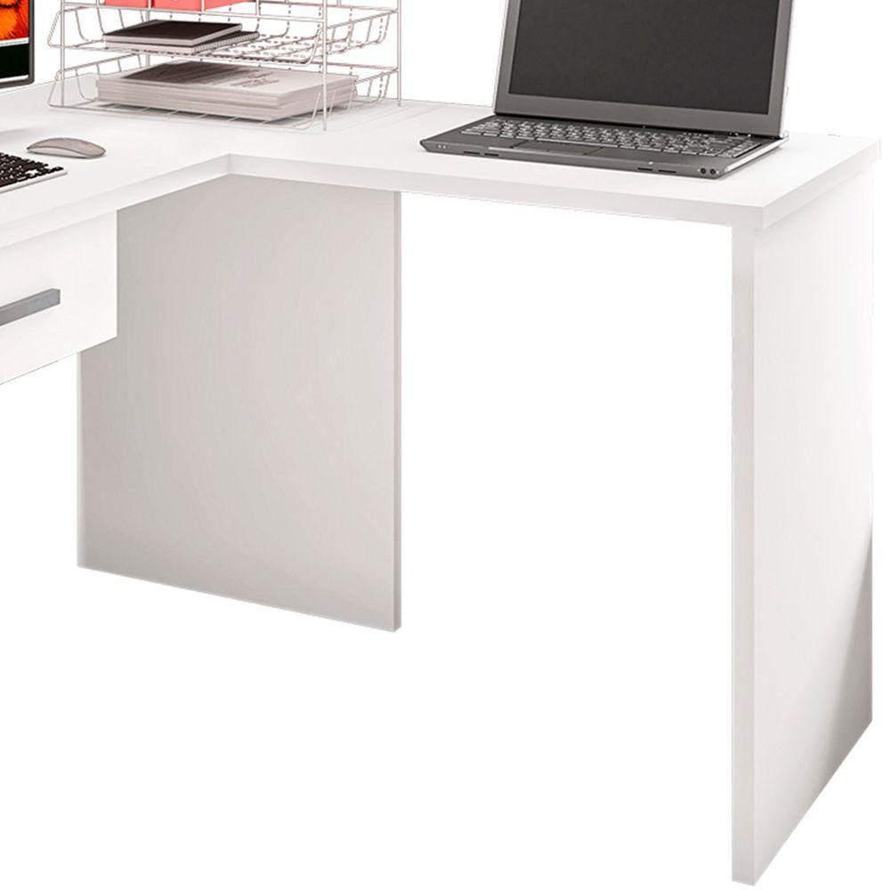 Mesa Escrivaninha Parati L01 Com Extensor E 1 Gaveta - Amarena Móveis Cor Branco - 2
