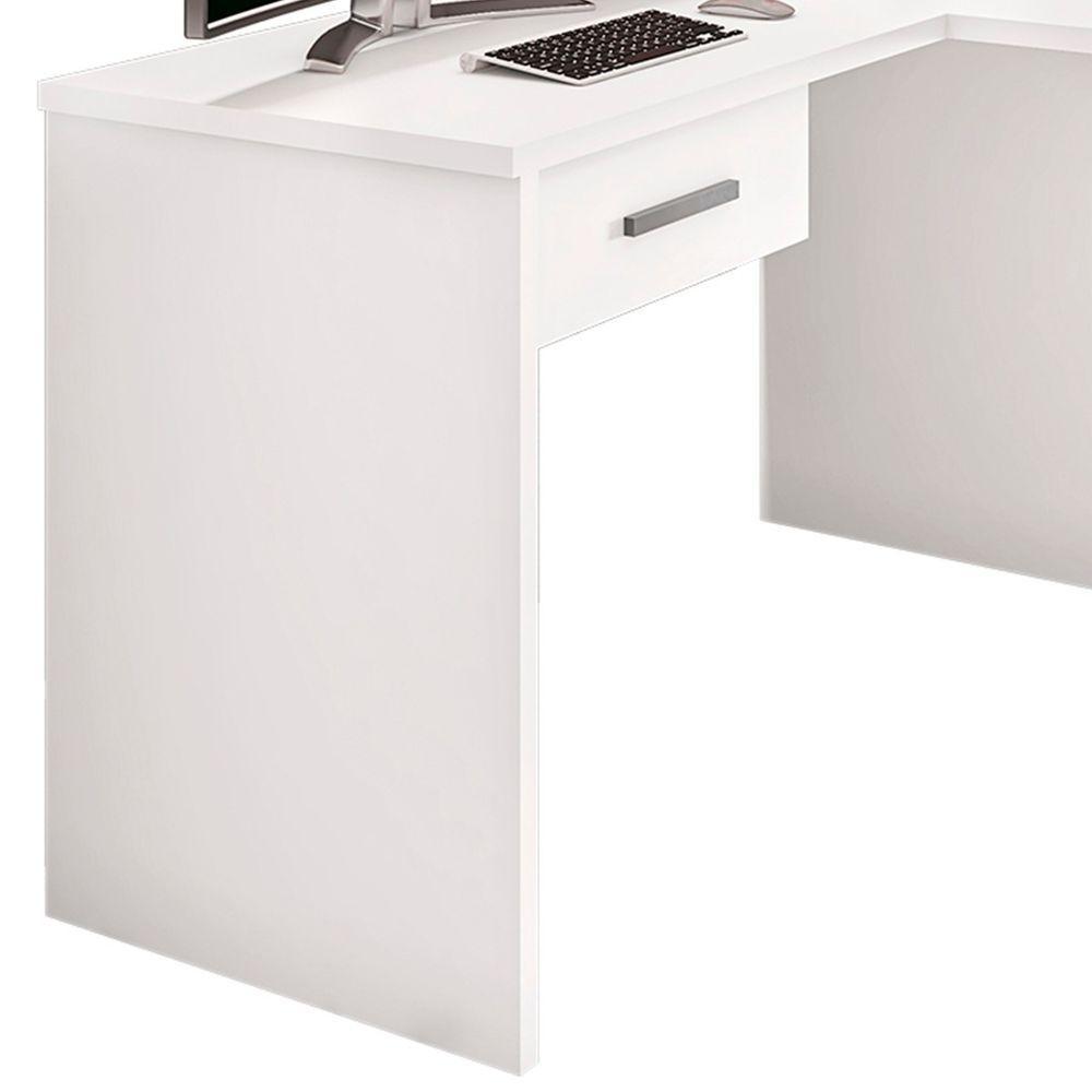 Mesa Escrivaninha Parati L01 Com Extensor E 1 Gaveta - Amarena Móveis Cor Branco - 3