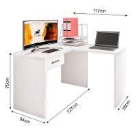 Mesa Escrivaninha Parati L01 Com Extensor E 1 Gaveta - Amarena Móveis Cor Branco - 7