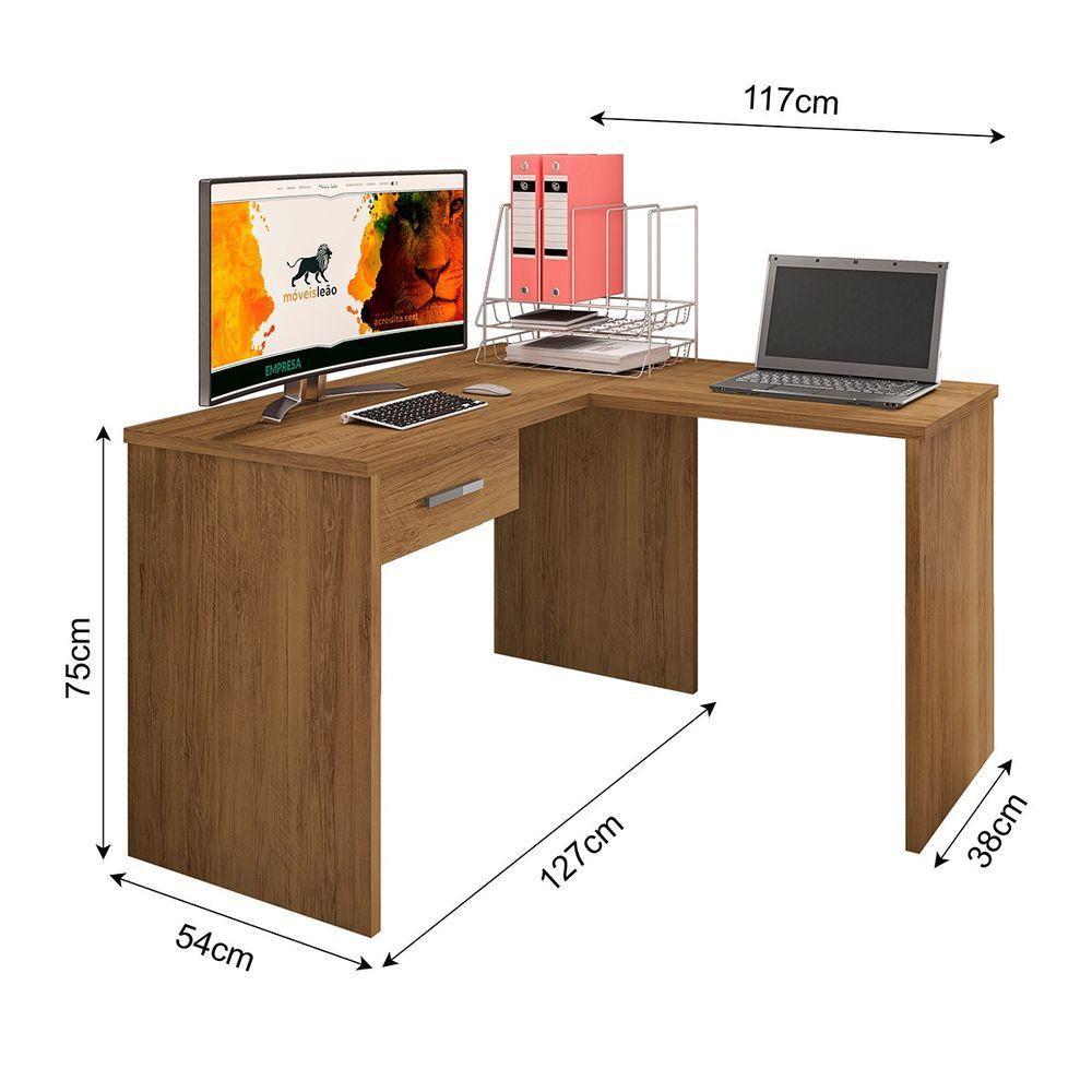 Mesa Escrivaninha Parati L01 Com Extensor E 1 Gaveta - Amarena Móveis Cor Freijó - 4