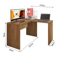 Mesa Escrivaninha Parati L01 Com Extensor E 1 Gaveta - Amarena Móveis Cor Freijó