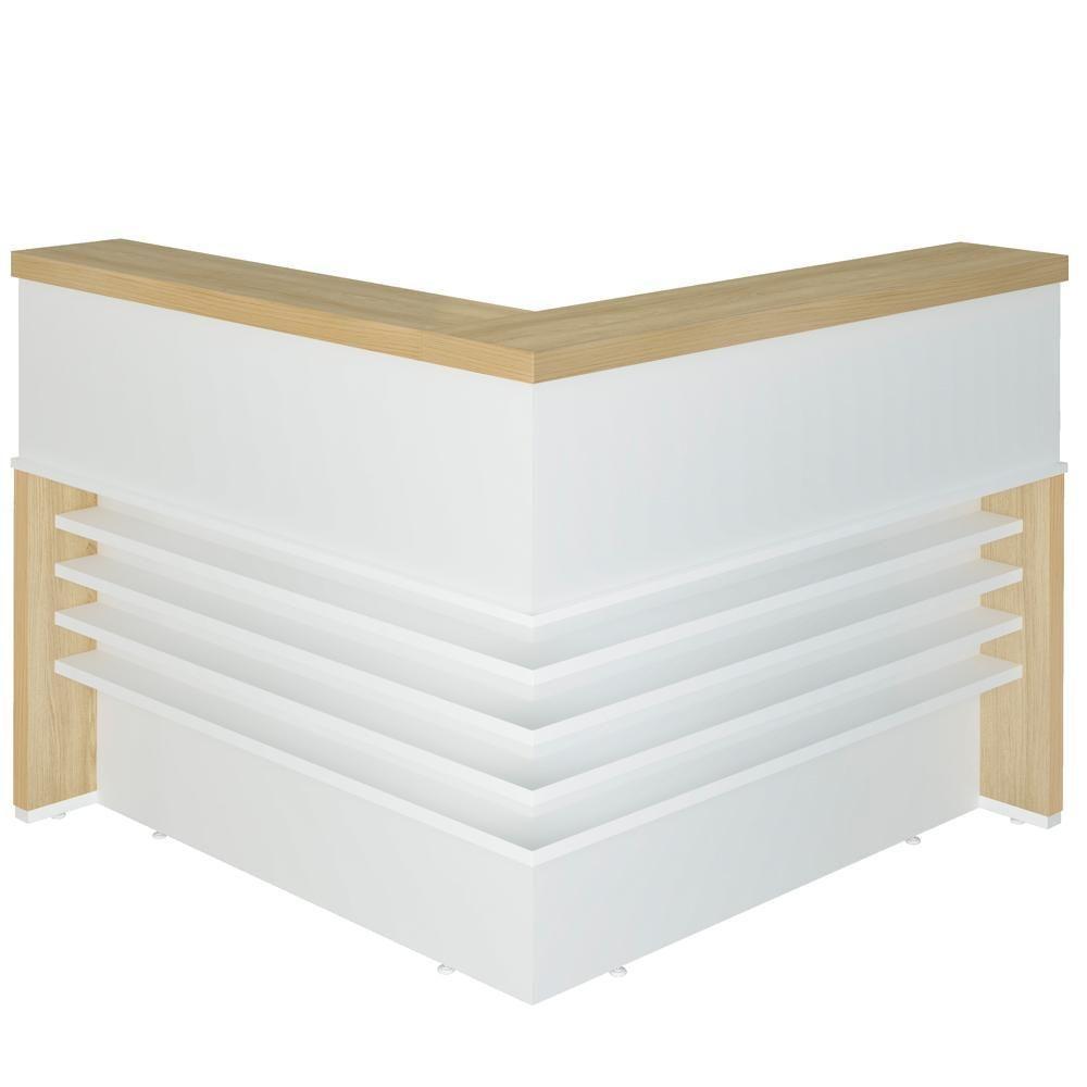 Balcão Para Recepção Escritório Office Atria Executiva 147X147Cm A02 Carvalho Branco - 1