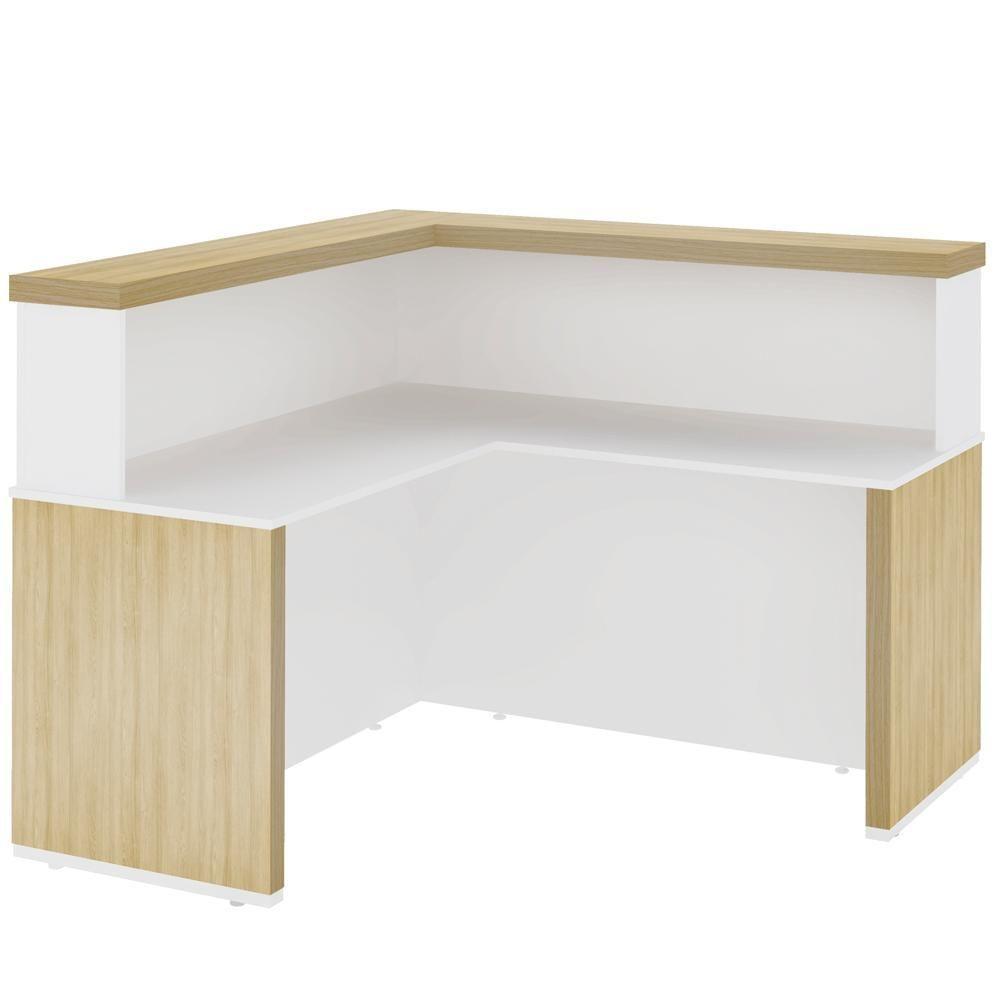 Balcão Para Recepção Escritório Office Atria Executiva 147X147Cm A02 Carvalho Branco - 5