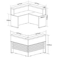 Balcão Para Recepção Escritório Office Atria Executiva 147X147Cm A02 Carvalho Branco - 5