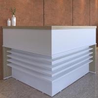 Balcão Para Recepção Escritório Office Atria Executiva 147X147Cm A02 Carvalho Branco - 11