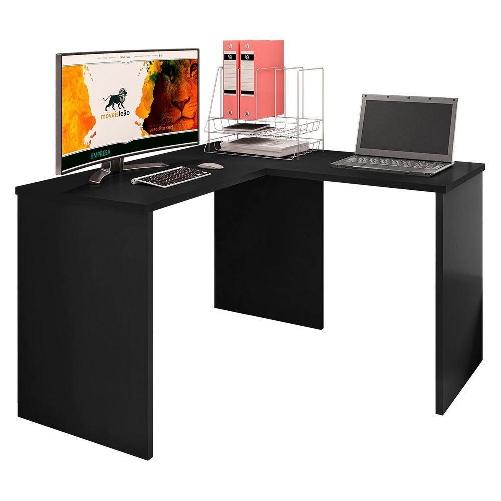 Mesa Escrivaninha Parati L01 Com Extensor - Amarena Móveis Cor Preto - 1