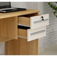 Escrivaninha Mesa Para Computador Byte 2 Gavetas Com Chave Valdemoveis Cinamomo/Off White - 3