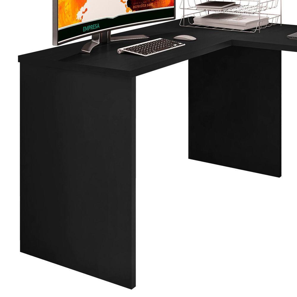 Mesa Escrivaninha Parati L01 Com Extensor - Doce Sonho Móveis Cor Preto - 4