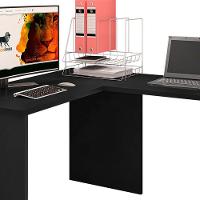 Mesa Escrivaninha Parati L01 Com Extensor - Doce Sonho Móveis Cor Preto - 3