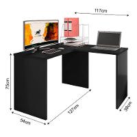 Mesa Escrivaninha Parati L01 Com Extensor - Doce Sonho Móveis Cor Preto - 5