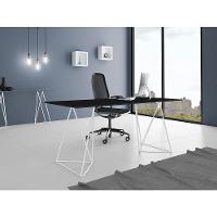 Escrivaninha Bela Vista Cavalete Tampo Preto Base Ferro Branco - Preto - 1