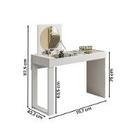 Escrivaninha Penteadeira Play Espelho Basculante E Vidro Branco Fosco Branco Fosco - 2