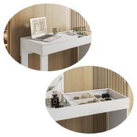 Escrivaninha Penteadeira Play Espelho Basculante E Vidro Branco Fosco Branco Fosco - 4