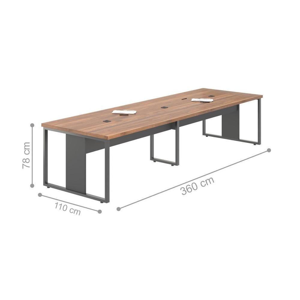 Mesa De Escritorio 3.60 First Noce Preto - 2