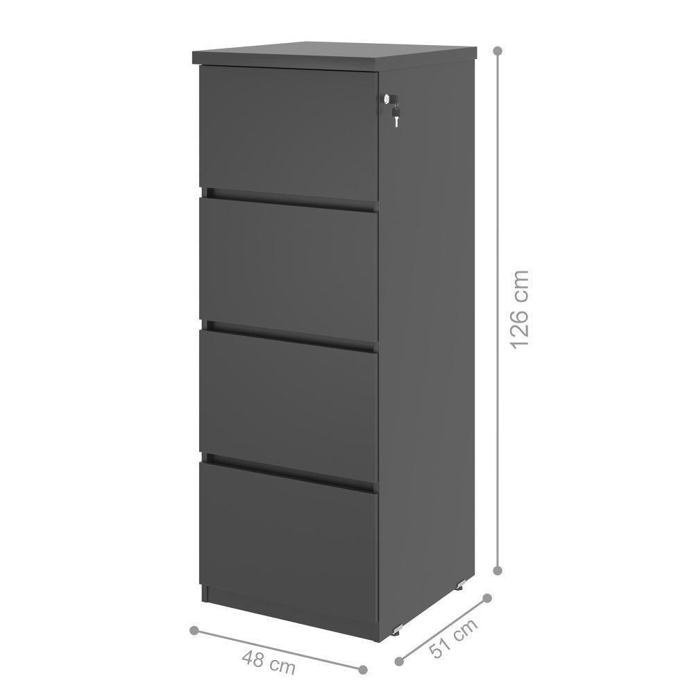 Conjunto Escrivaninha E Gaveteiro Larissa Preto Onix - 3