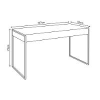 Escrivaninha Home Office Estilo Industrial Branca 137X53Cm Base Cobre Com 1 Poltrona Branca - 3