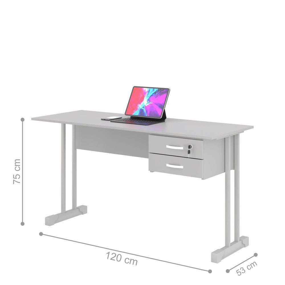 Mesa De Computador Bloc 1200 Ale Cinza - 2