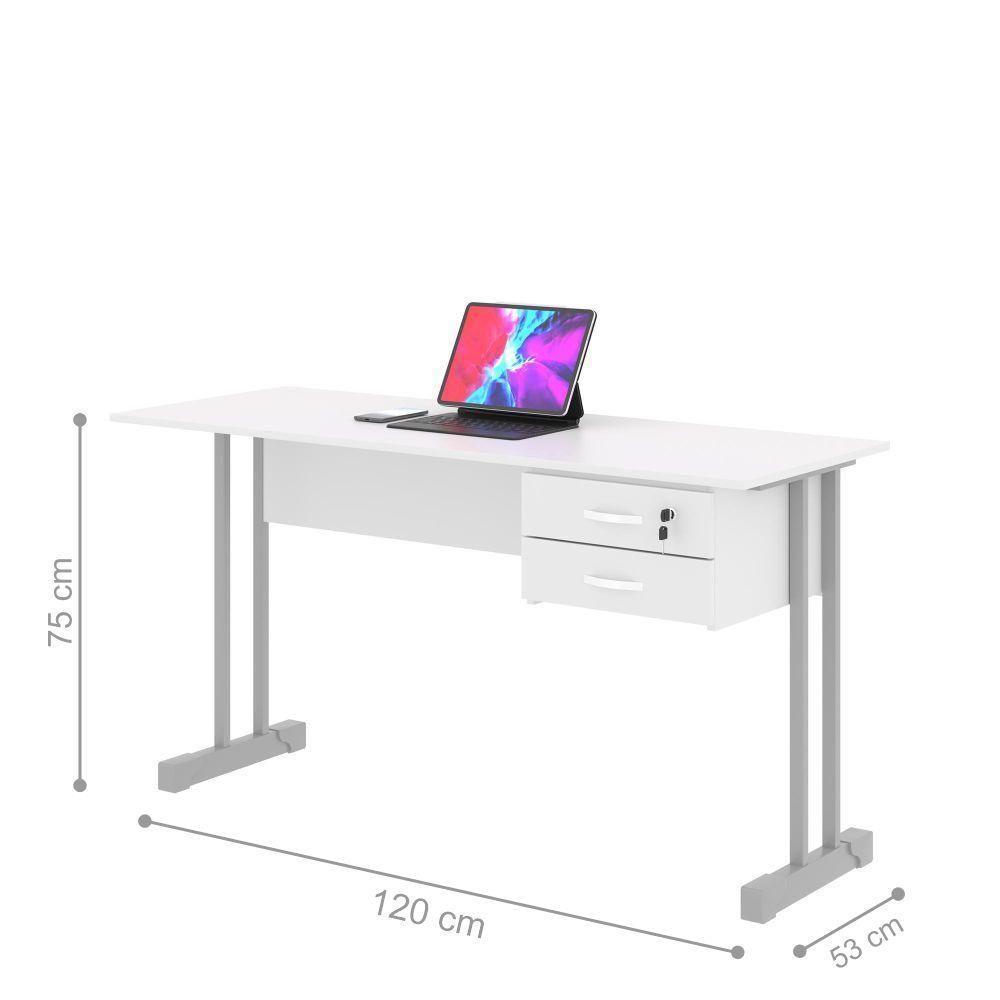 Mesa De Computador Bloc 1200 Ale Branco - 2