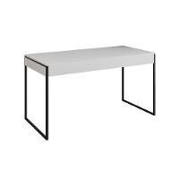 Escrivaninha Industrial Escritório Malta Branca 137X53Cm Com 1 Cadeira Branca Base Ferr Cor: Branco - 5