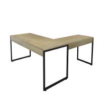 Conjunto De Mesas Em L Levi Natura Preto