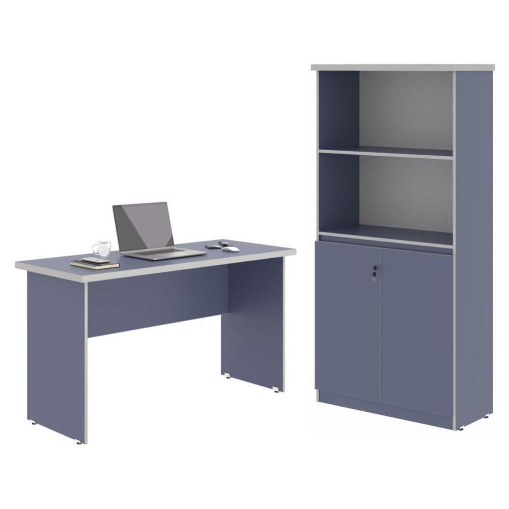 Mesa De Computador E Armario Japão Azul - 1