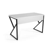 Mesa Escrivaninha Escritório Branca 120Cm Tampo Base Metal - 2