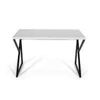 Mesa Escrivaninha Escritório Branca 120Cm Tampo Base Metal - 3