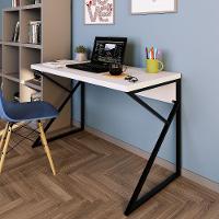 Mesa Escrivaninha Escritório Branca 120Cm Tampo Base Metal - 5