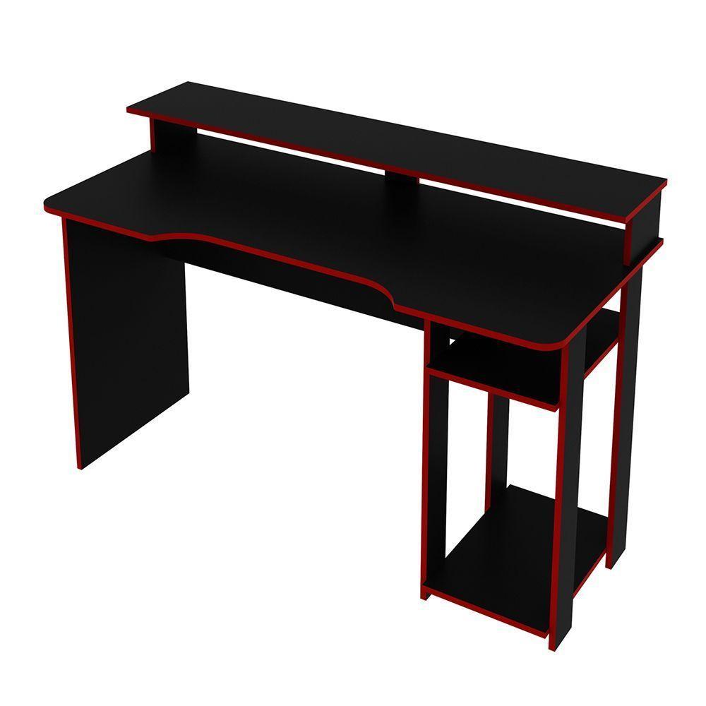 Mesa Para Escritório Me4153 Mdp Preto/Vermelho - 8
