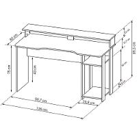 Mesa Para Escritório Me4153 Mdp Preto/Vermelho - 3
