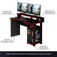 Mesa Para Escritório Me4153 Mdp Preto/Vermelho - 10