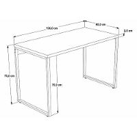 Mesa Office 135X60X75Cm Snow / Est.Preta Snow / Est.Preta - 3