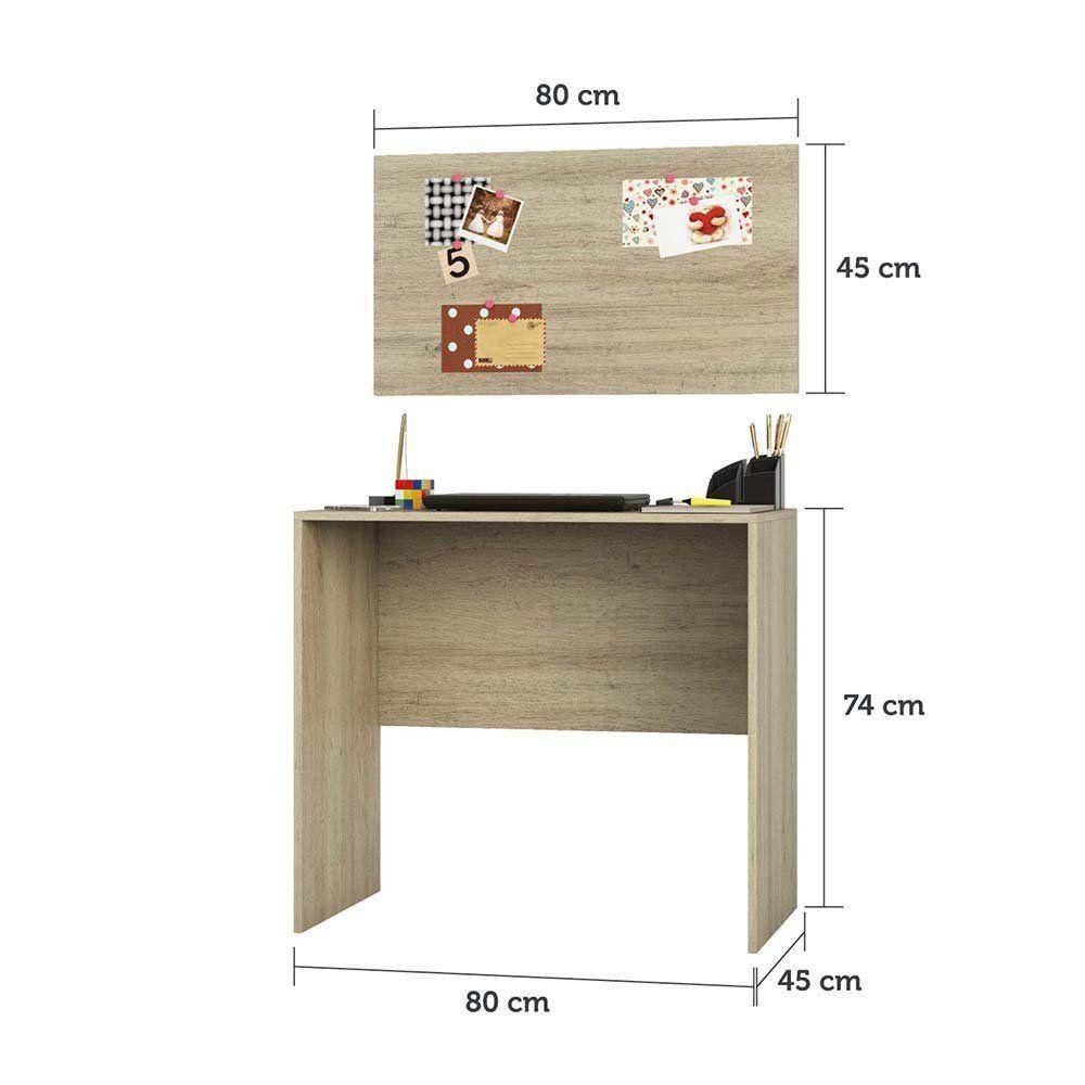 Escrivaninha Multiuso Com Painel 80 Cm Avelã Rústico - 2