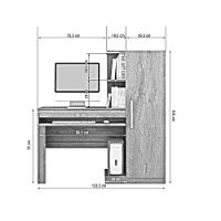 Escrivaninha Mesa Office Valdemoveis Cinamomo/off White - 3